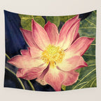 Big Lotus Watercolor Wall Tapestry Gallery Image 4