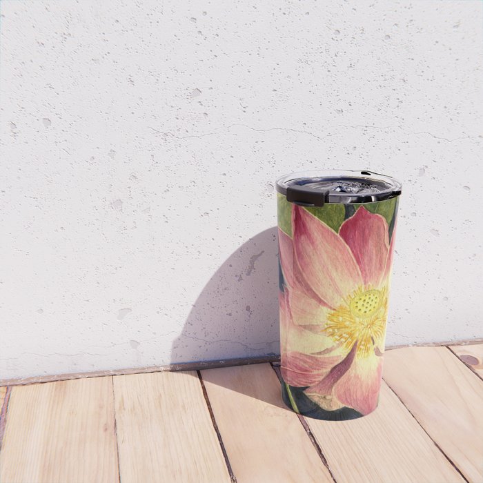 Big Lotus Watercolor Travel Mug Gallery Image 4