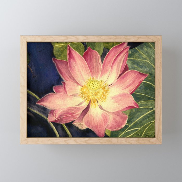 Big Lotus Watercolor Mini Art Print Gallery Image 1