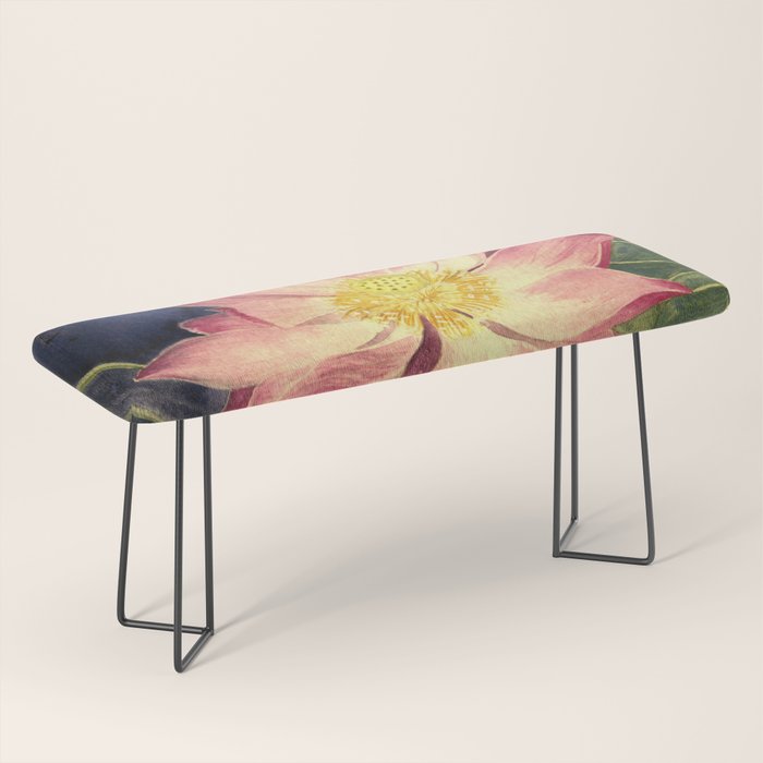 Big Lotus Watercolor Bench Gallery Image 1