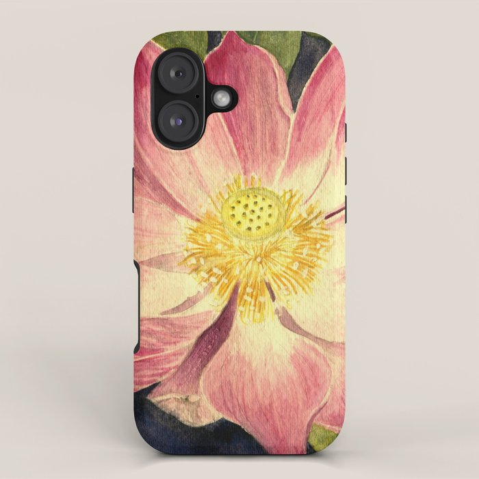 Big Lotus Watercolor iPhone Case Gallery Image 1