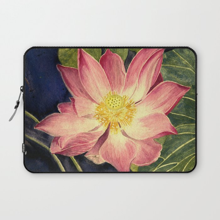 Big Lotus Watercolor Laptop Sleeve Gallery Image 1