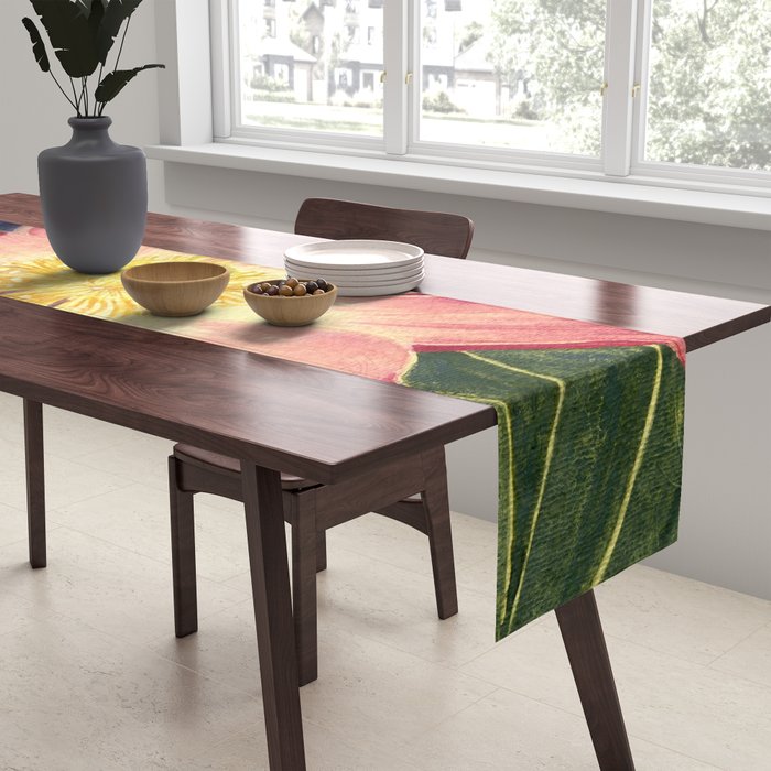 Big Lotus Watercolor Table Runner Gallery Image 2