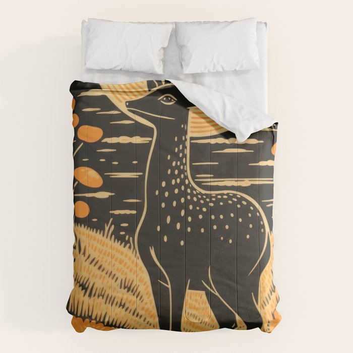 Autumn Moon Horned Deer Comforter Gallery Image 1