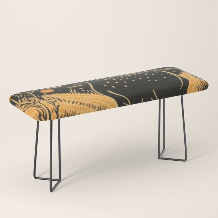 Autumn Moon Horned Deer Bench Gallery Image 1