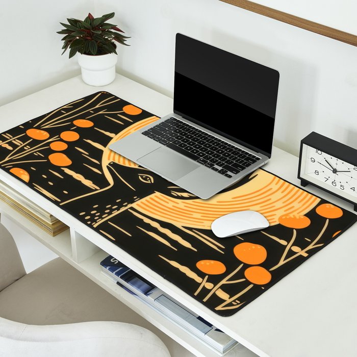 Autumn Moon Horned Deer Desk Mat Gallery Image 2
