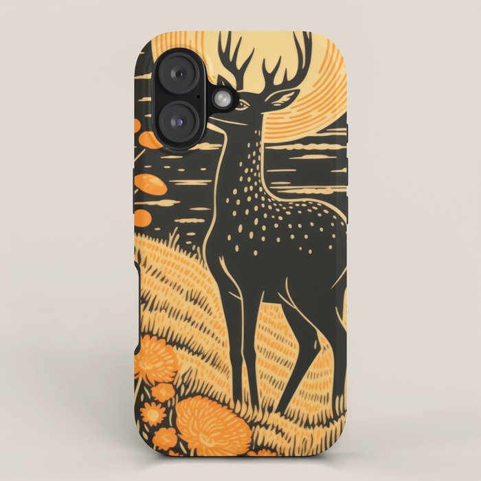 Autumn Moon Horned Deer iPhone Case Gallery Image 1