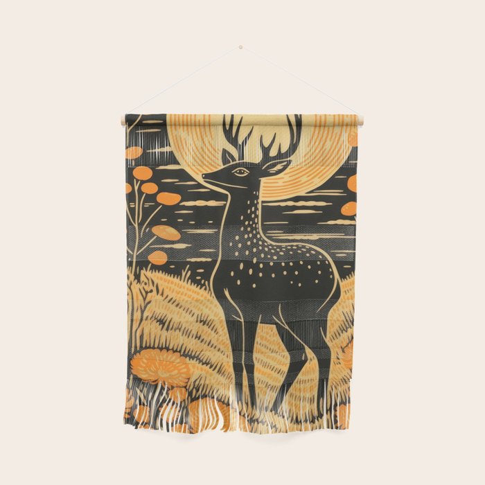 Autumn Moon Horned Deer Wall Hanging Gallery Image 1