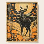 Autumn Moon Horned Deer Serving Tray Gallery Image 1