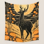 Autumn Moon Horned Deer Wall Tapestry Gallery Image 4