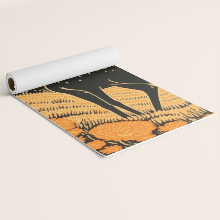 Autumn Moon Horned Deer Yoga Mat Gallery Image 2