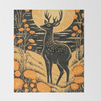 Autumn Moon Horned Deer Throw Blanket Gallery Image 2