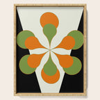 Mid-Century Modern Art 1.4 - Green & Orange Flower Serving Tray Gallery Image 1