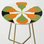 Mid-Century Modern Art 1.4 - Green & Orange Flower Side Table Gallery Image 2