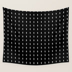 Black pattern with white stripes Wall Tapestry Gallery Image 4