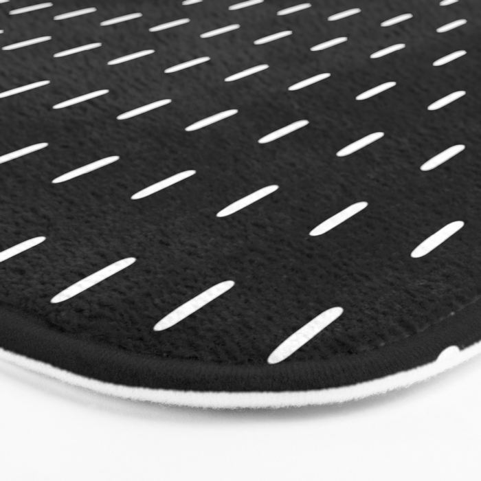 Black pattern with white stripes Bath Mat Gallery Image 3