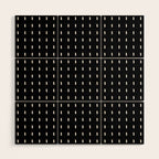 Black pattern with white stripes Wood Wall Art Gallery Image 1