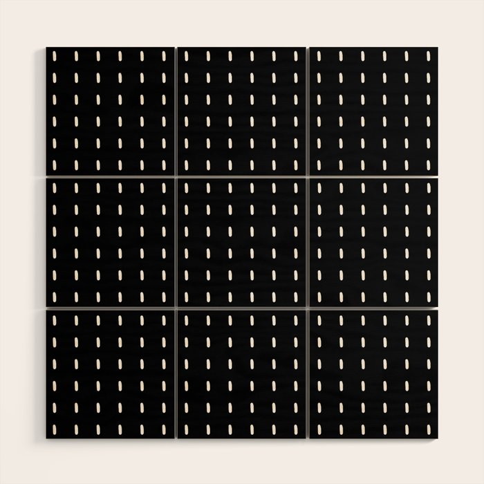 Black pattern with white stripes Wood Wall Art Gallery Image 1