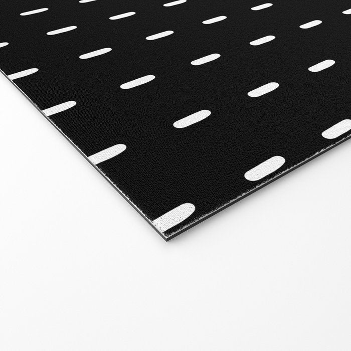 Black pattern with white stripes Welcome Mat Gallery Image 2