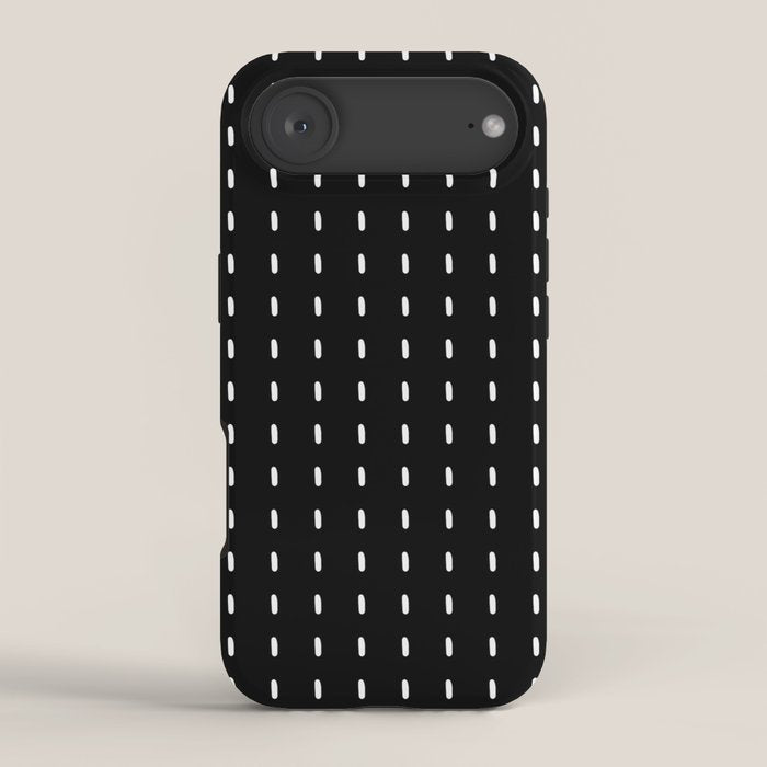 Black pattern with white stripes iPhone Case Gallery Image 2