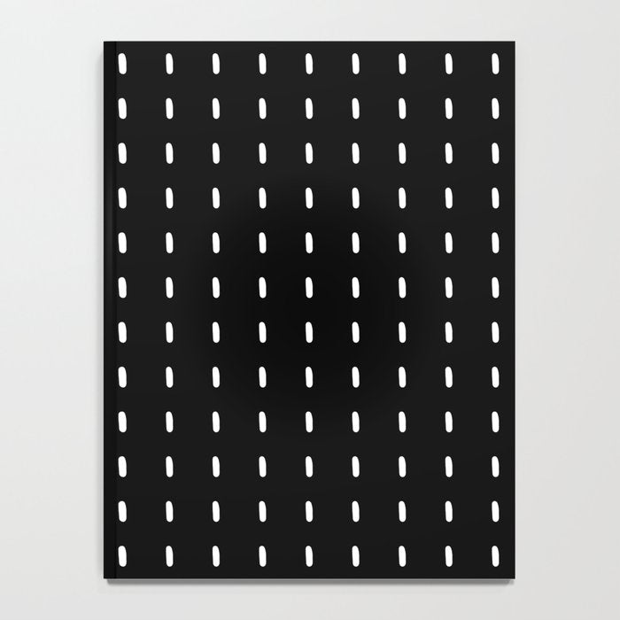 Black pattern with white stripes Notebook Gallery Image 4