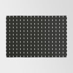 Black pattern with white stripes Rug Gallery Image 2