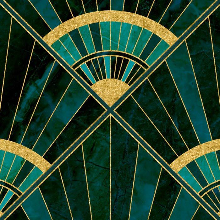 Art Deco Real Green Marbled Geometric Pattern Coffee Mug Gallery Image 2