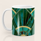 Art Deco Real Green Marbled Geometric Pattern Coffee Mug Gallery Image 3