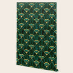 Art Deco Real Green Marbled Geometric Pattern Wallpaper Gallery Image 2