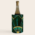 Art Deco Real Green Marbled Geometric Pattern Wine Chiller Gallery Image 2