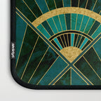 Art Deco Real Green Marbled Geometric Pattern Laptop Sleeve Gallery Image 3