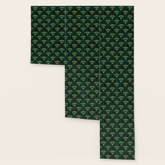 Art Deco Real Green Marbled Geometric Pattern Wallpaper Gallery Image 3