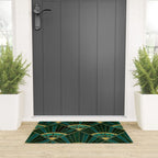 Art Deco Real Green Marbled Geometric Pattern Welcome Mat Gallery Image 3