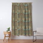 William Morris Honeysuckle & Tulip Taupe and Aqua Window Curtain Gallery Image 5