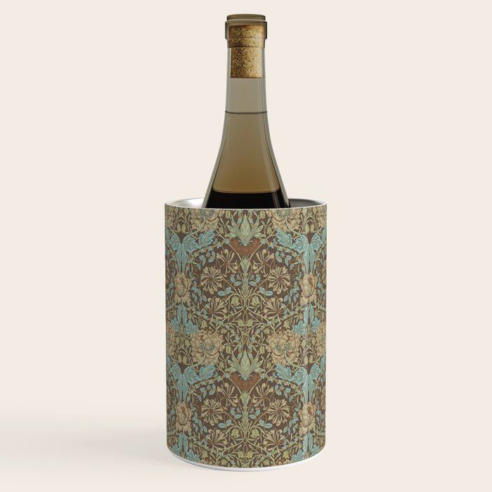 William Morris Honeysuckle & Tulip Taupe and Aqua Wine Chiller Gallery Image 1