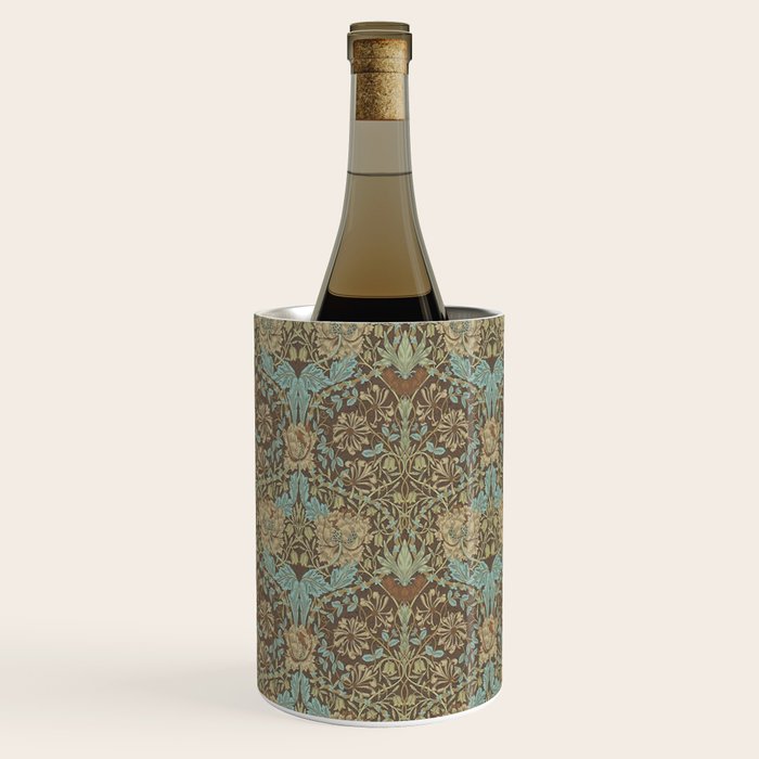 William Morris Honeysuckle & Tulip Taupe and Aqua Wine Chiller Gallery Image 3