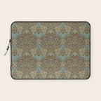 William Morris Honeysuckle & Tulip Taupe and Aqua Laptop Sleeve Gallery Image 1