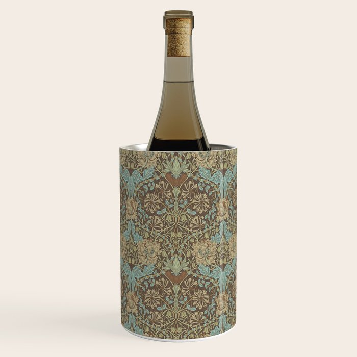 William Morris Honeysuckle & Tulip Taupe and Aqua Wine Chiller Gallery Image 2