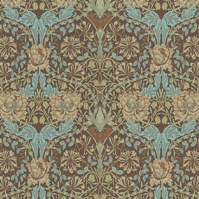 William Morris Honeysuckle & Tulip Taupe and Aqua Coffee Mug Gallery Image 2