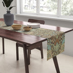 William Morris Honeysuckle & Tulip Taupe and Aqua Table Runner Gallery Image 2
