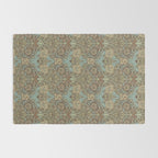 William Morris Honeysuckle & Tulip Taupe and Aqua Rug Gallery Image 2