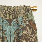 William Morris Honeysuckle & Tulip Taupe and Aqua Window Curtain Gallery Image 2
