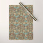 William Morris Honeysuckle & Tulip Taupe and Aqua Wrapping Paper Gallery Image 1