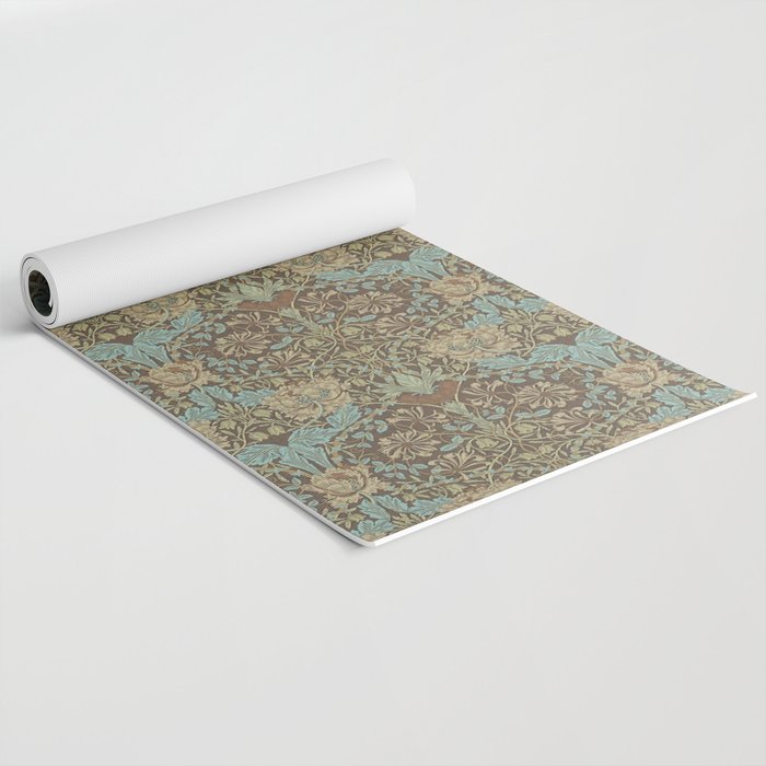 William Morris Honeysuckle & Tulip Taupe and Aqua Yoga Mat Gallery Image 2