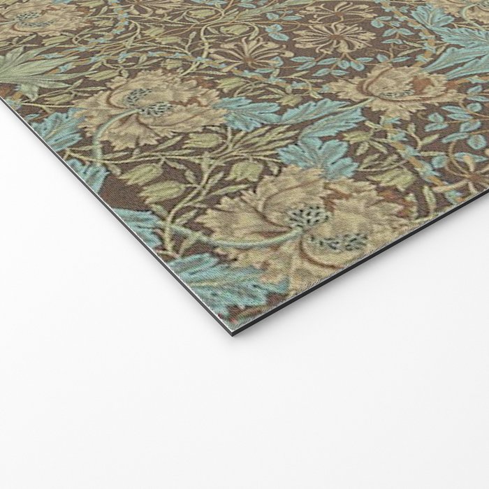 William Morris Honeysuckle & Tulip Taupe and Aqua Welcome Mat Gallery Image 2