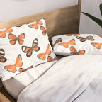 Orange Butterflies Pillow Sham Gallery Image 2