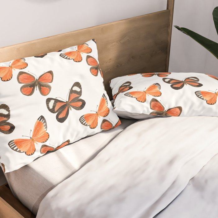 Orange Butterflies Pillow Sham Gallery Image 2