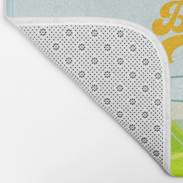 Minimal Gin Tonic cocktail illustration - Aqua Orange Bath Mat Gallery Image 2