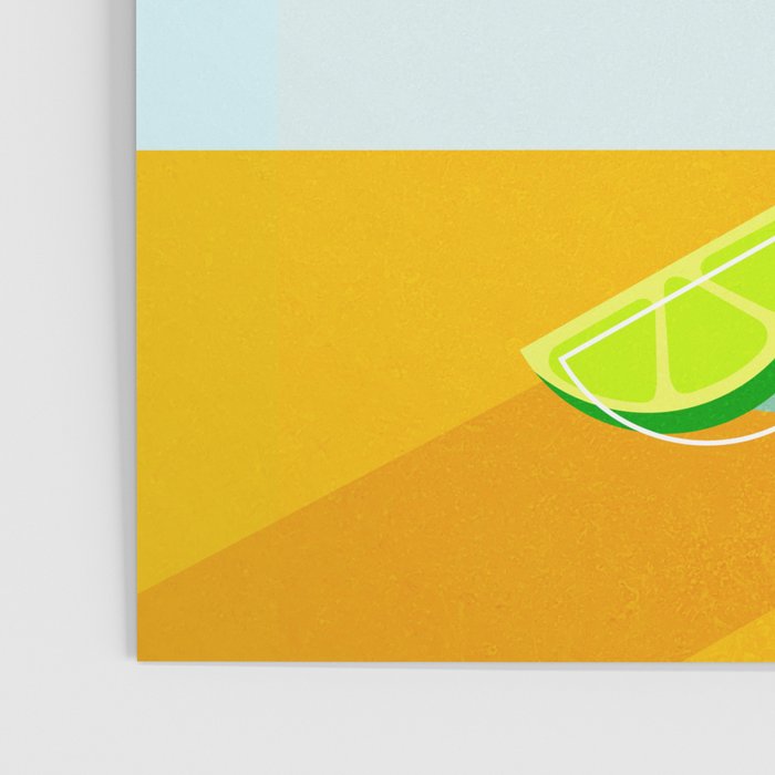 Minimal Gin Tonic cocktail illustration - Aqua Orange Poster Gallery Image 3