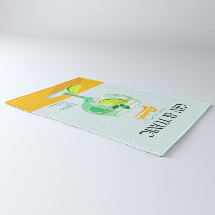 Minimal Gin Tonic cocktail illustration - Aqua Orange Rug Gallery Image 3